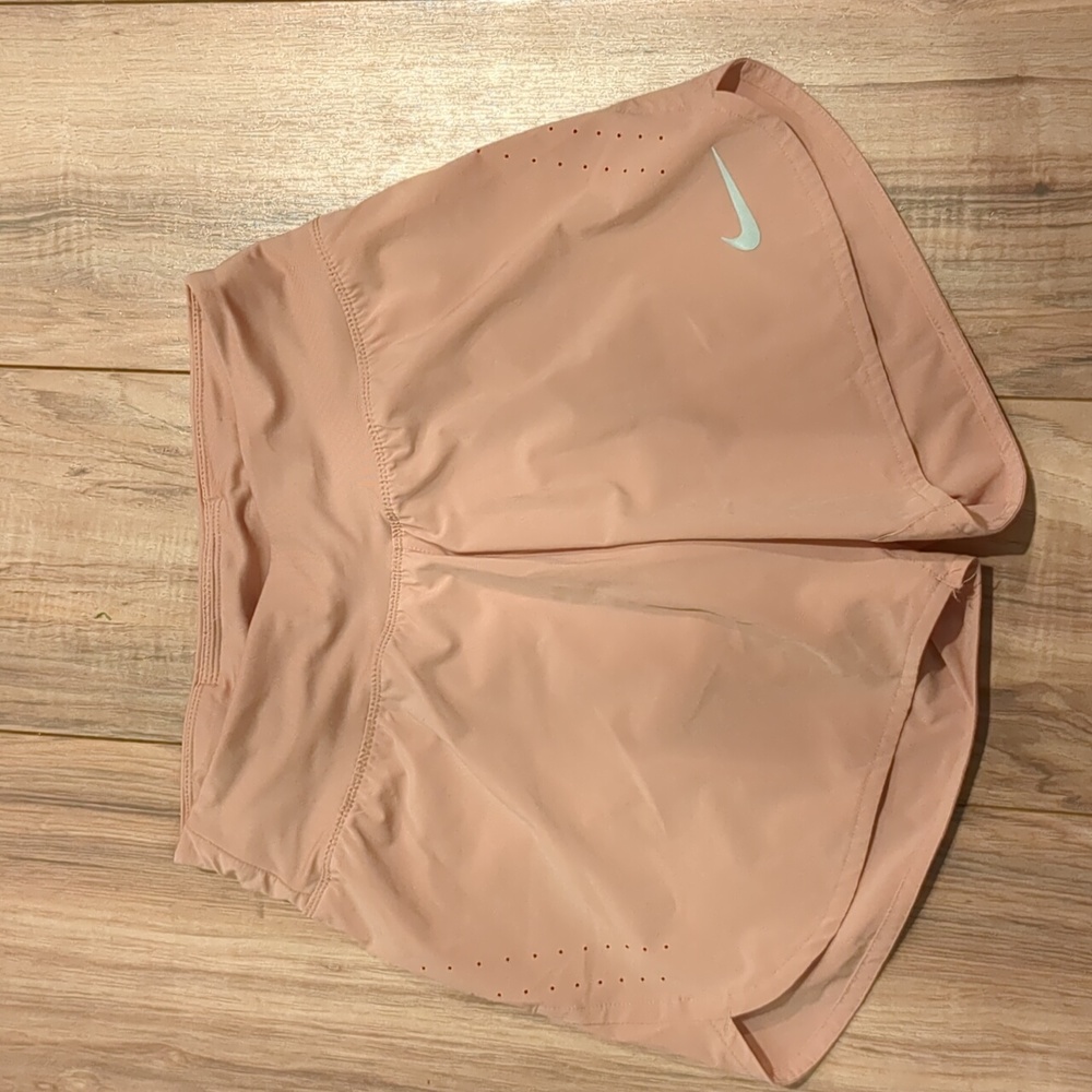 Nike womens tan nude pink running shorts S